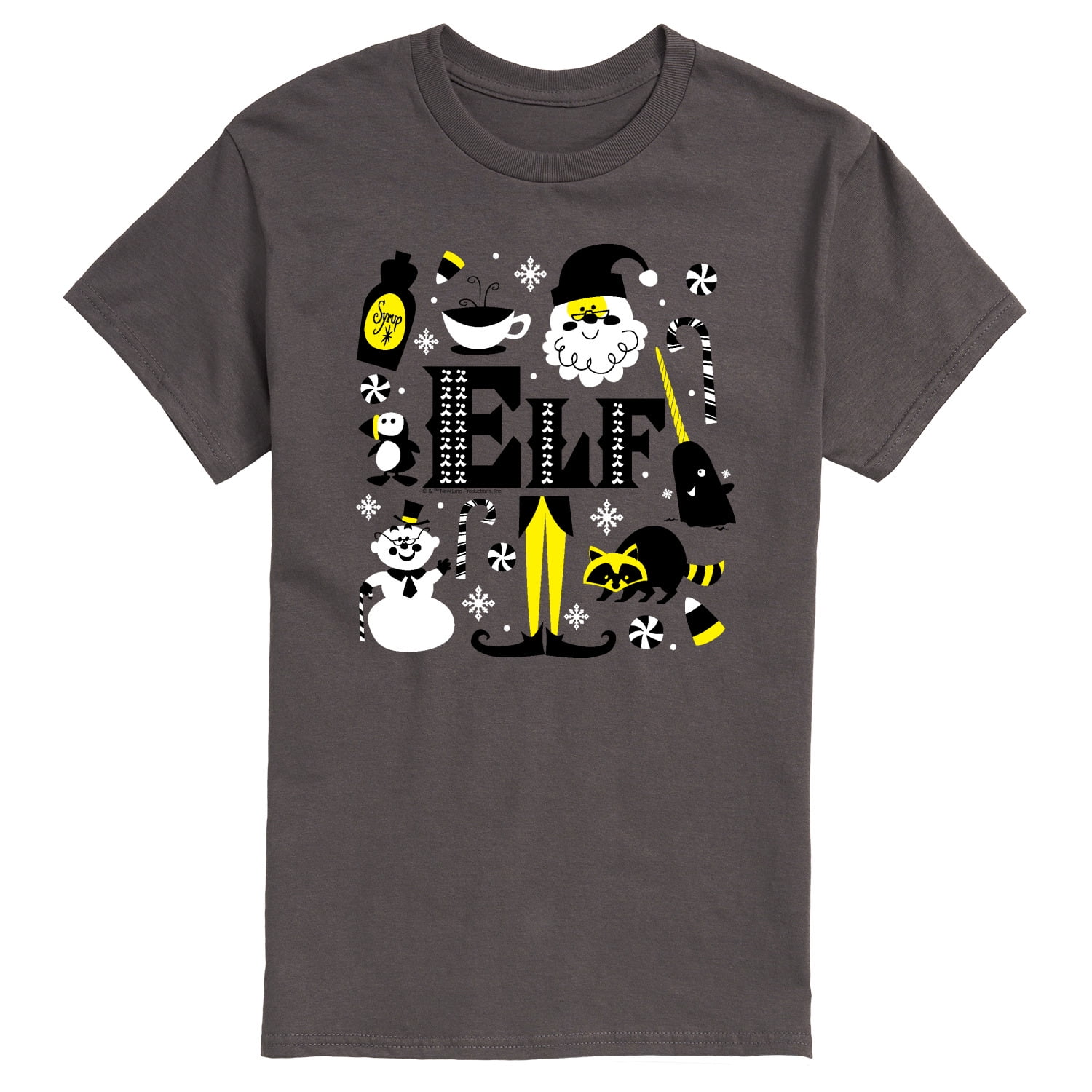 Elf - Logo And Santa - Men's Short Sleeve Graphic T-Shirt