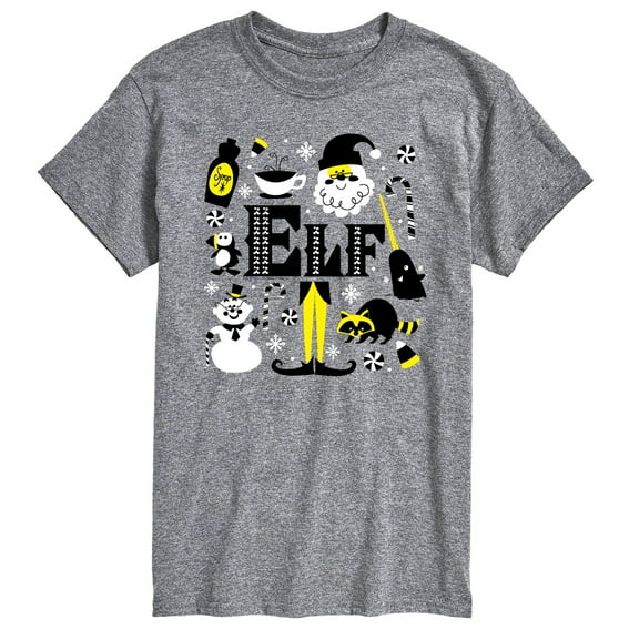 Elf - Logo And Santa - Men's Short Sleeve Graphic T-Shirt