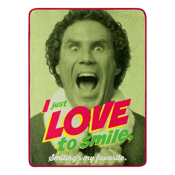 Elf Love To Smile Kids Micro Raschel Throw Blanket