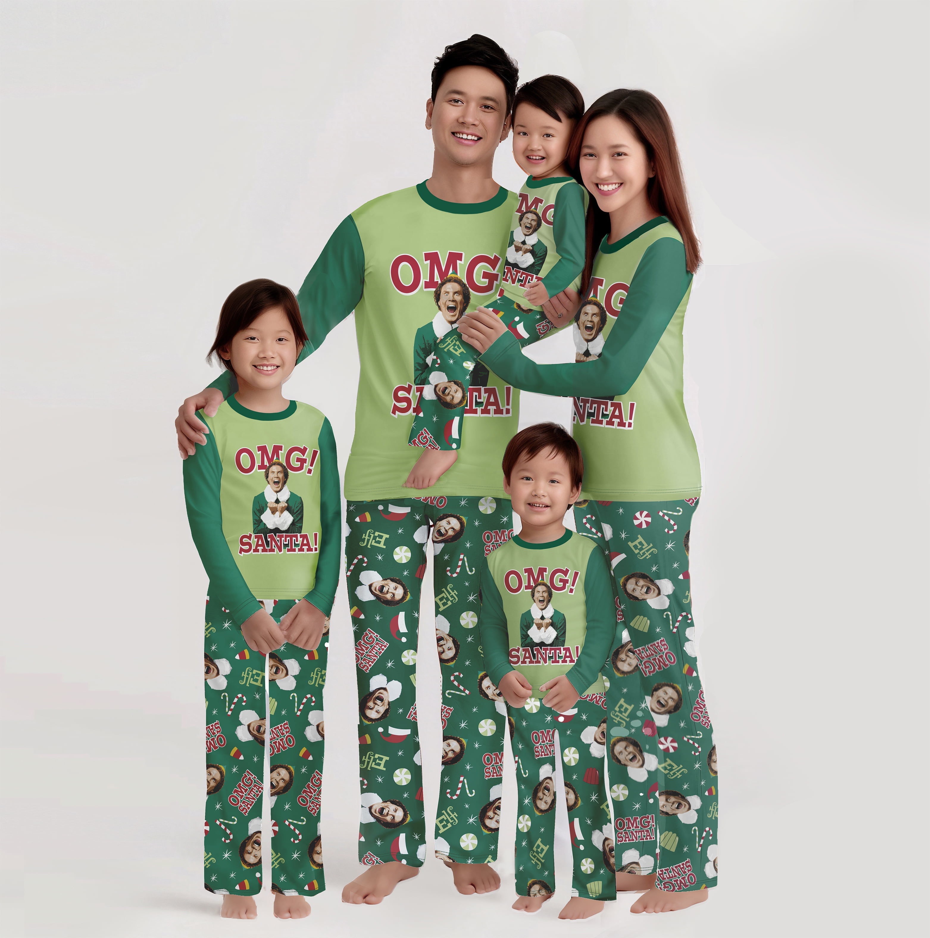 Elf Matching Family Christmas Pajamas For Adult Men and Women and Kids 2 Piece Pajama Set Holiday Sleepwear Walmart Business Supplies