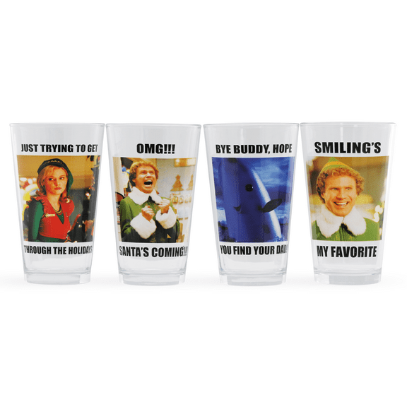 Elf Meme Set 4pc 16oz Pint Glass Set