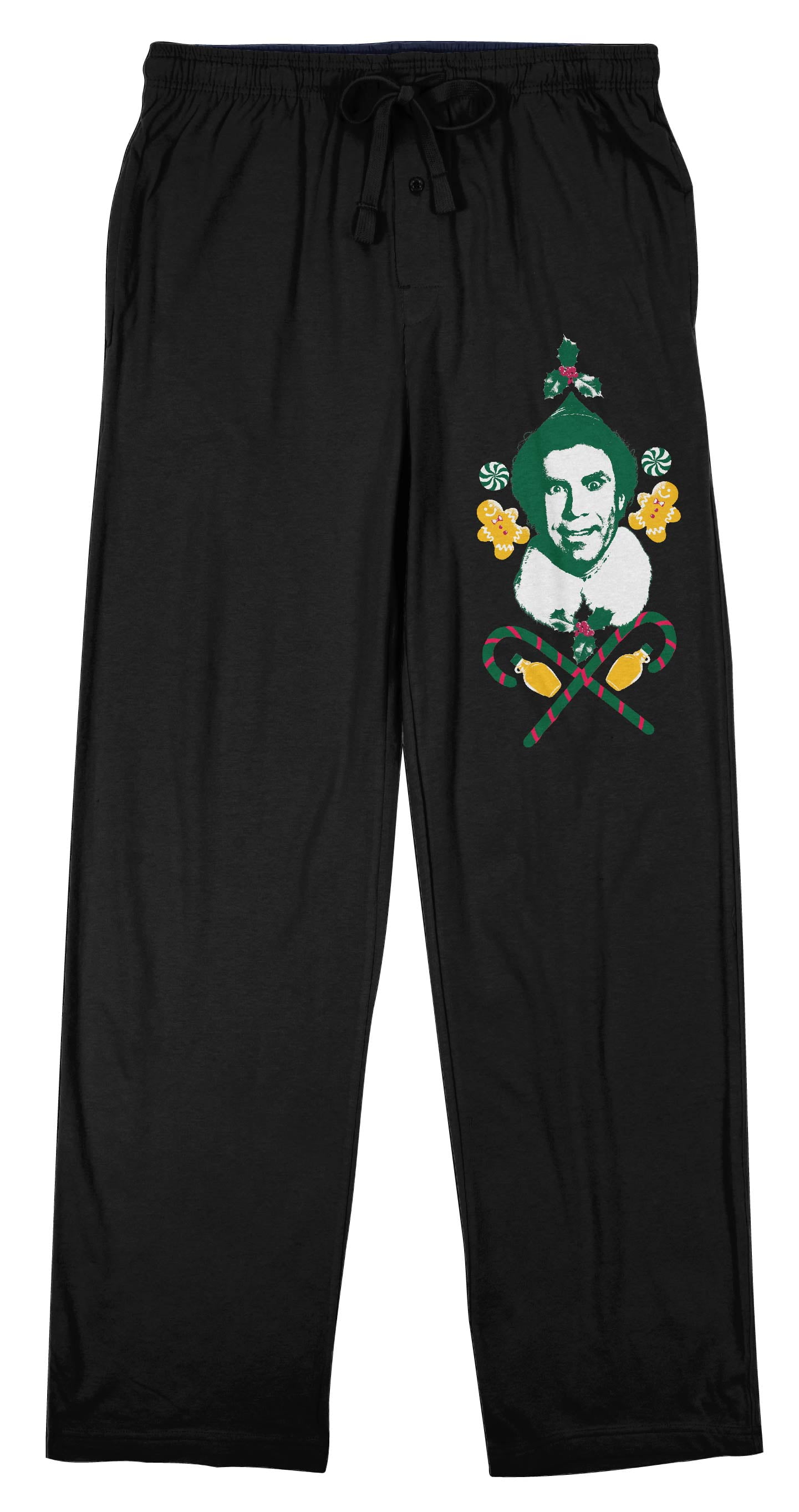 Elf Men's Black Sleep Pajama Pants-Large