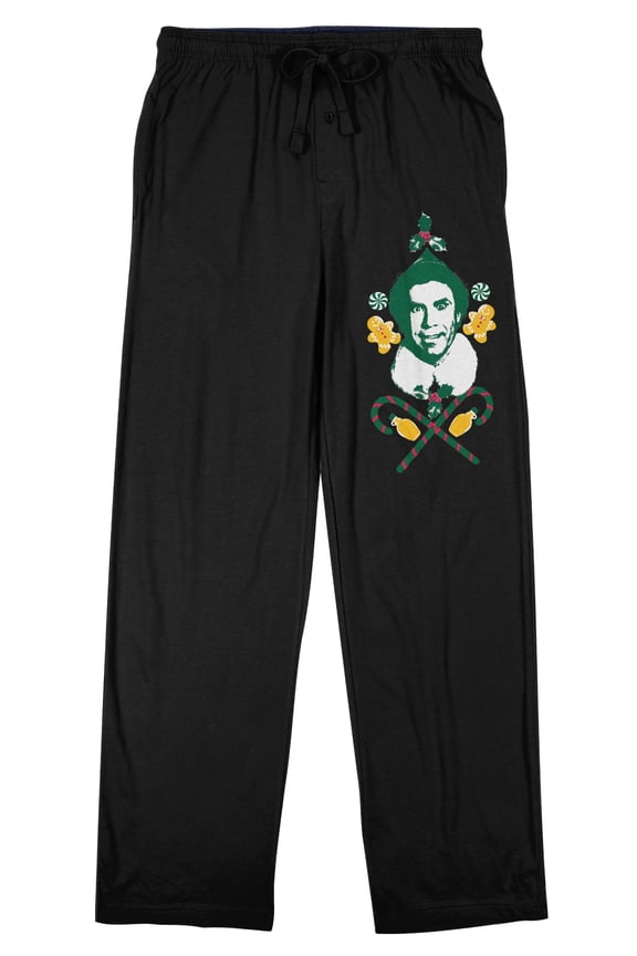Elf Men's Black Sleep Pajama Pants-XXL