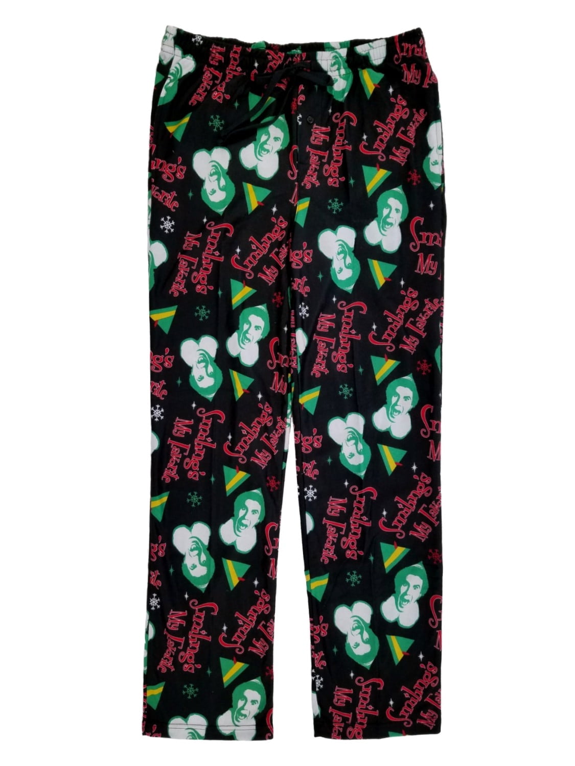 Elf Mens Black Flannel Sleep Pants Lounge Pants Pajama Bottoms Medium