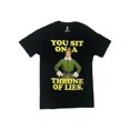 thumbnail image 1 of Elf Mens Black You Sit On A Throne Of Lies Christmas Holiday T-Shirt Shirt Small, 1 of 1