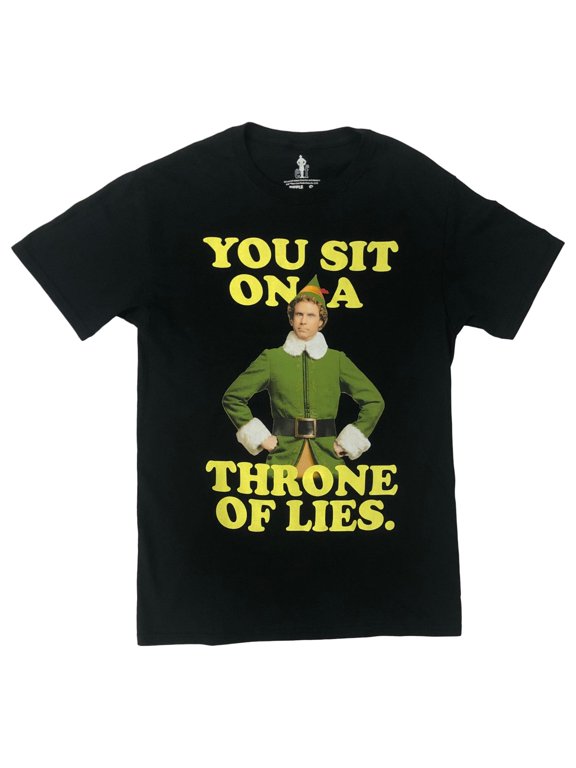 Mens Black You Sit On A Throne Of Lies Christmas Holiday T-Shirt Shirt Small