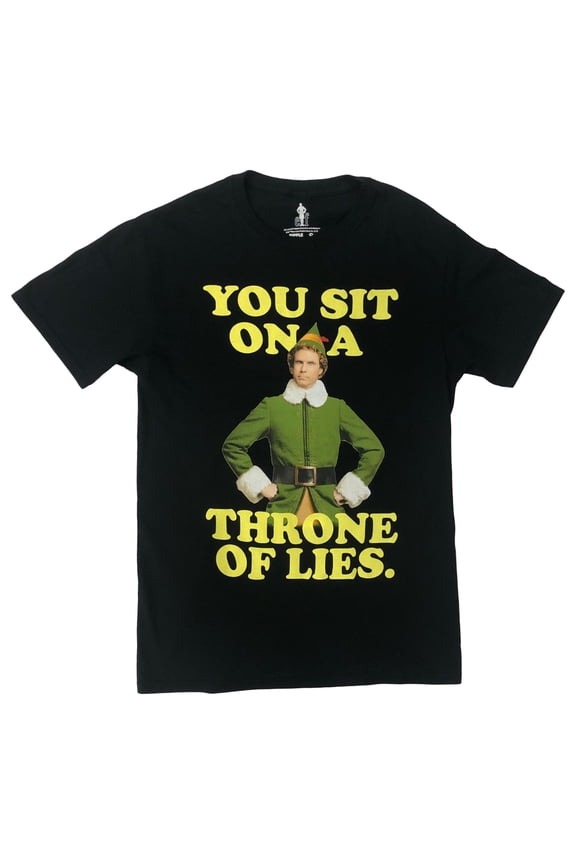 Mens Black You Sit On A Throne Of Lies Christmas Holiday T-Shirt Shirt Small
