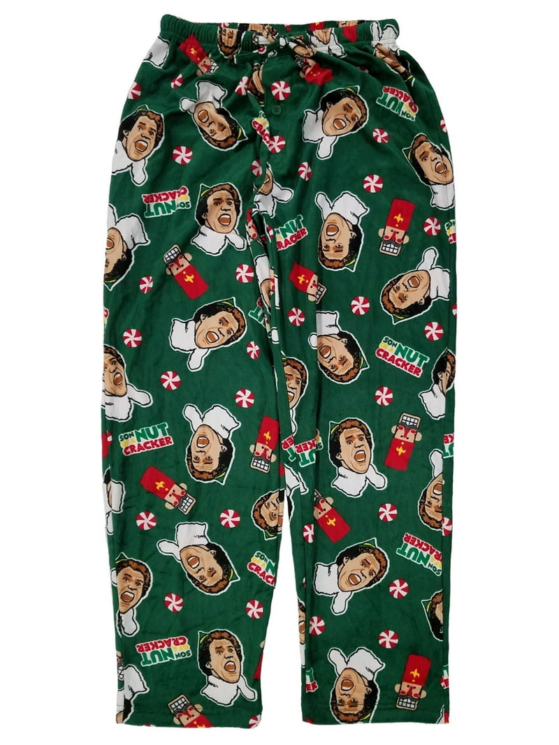 Elf Mens Green Microfleece Christmas Lounge Pants Sleep Pants