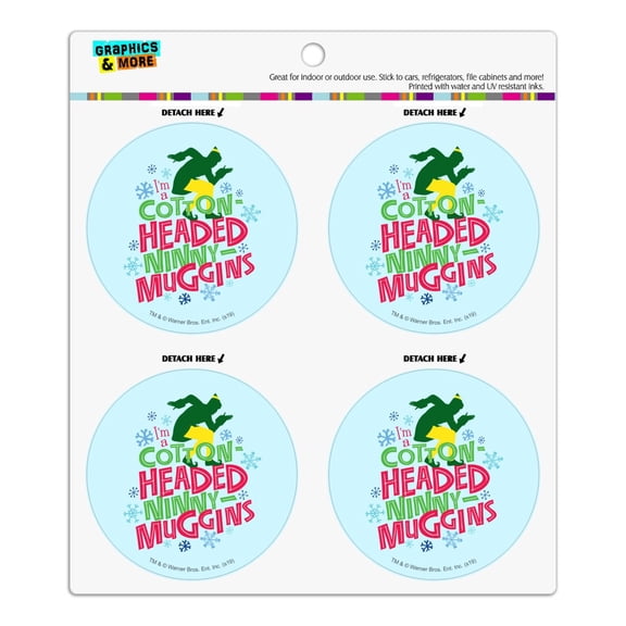 Elf Movie Cotton-Headed Ninny-Muggins Refrigerator Fridge Locker Vinyl Circle Magnet Set