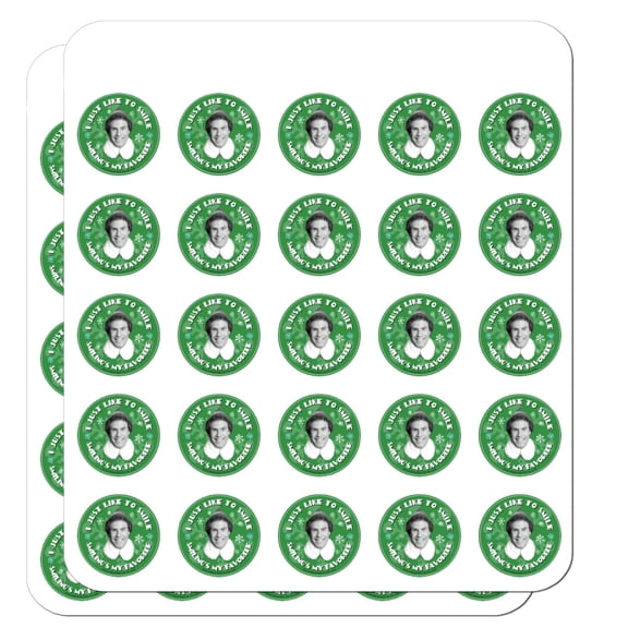 Elf Movie I Just Like to Smile 1" Planner Calendar Scrapbooking Crafting Clear Stickers