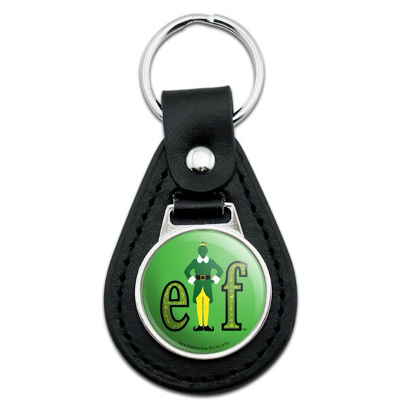 Elf Movie Logo Black Leather Keychain