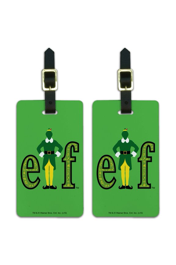 Elf Movie Logo Luggage ID Tags Suitcase Carry-On Cards - Set of 2