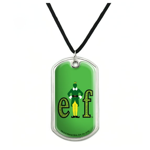Elf Movie Logo Military Dog Tag Pendant Necklace with Cord