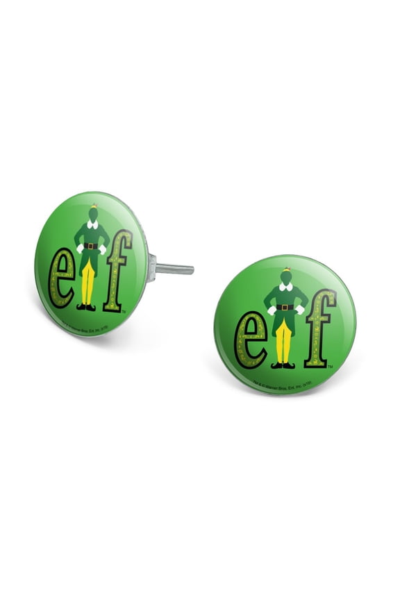Elf Movie Logo Novelty Silver Plated Stud Earrings