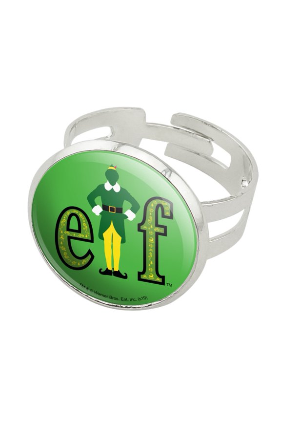 Elf Movie Logo Silver Plated Adjustable Novelty Ring