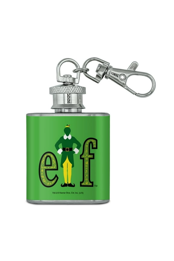 Elf Movie Logo Stainless Steel 1oz Mini Flask Key Chain