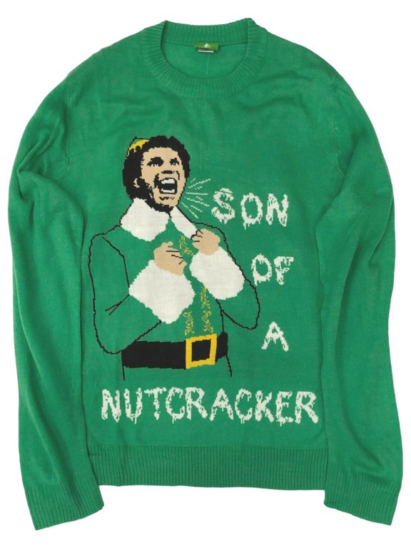 Movie Mens Green Son Of A Nutcracker Buddy Christmas Holiday Sweater XL