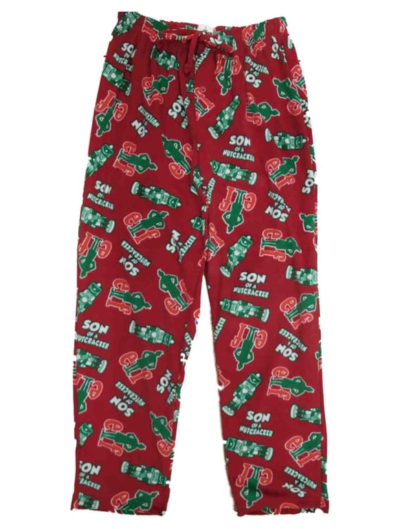 Movie Mens Red Christmas Holiday Fleece Sleep Pants Pajama Bottoms M