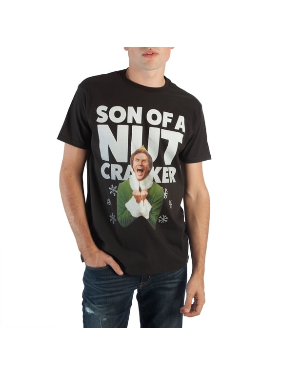 Elf Movie Son Of A Nut Cracker Mens Black T-Shirt Large