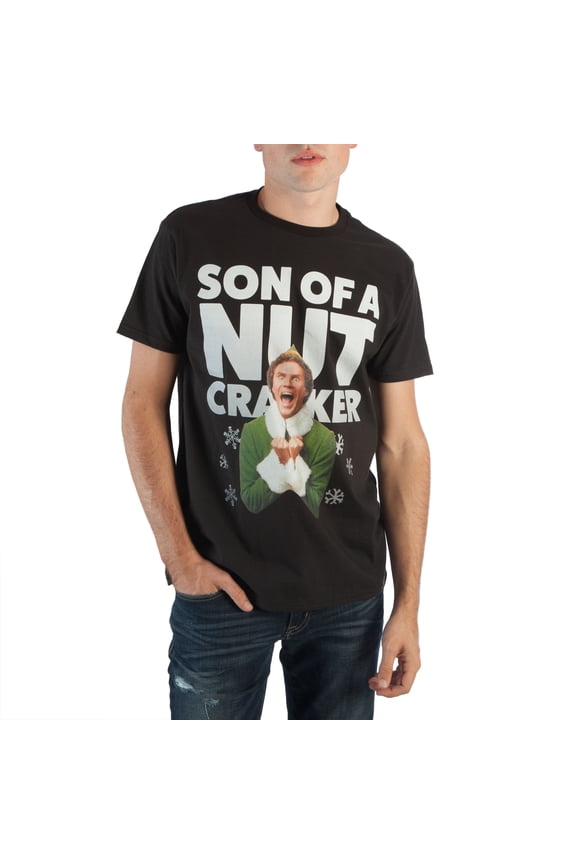 Elf Movie Son Of A Nut Cracker Mens Black T-Shirt X-Large