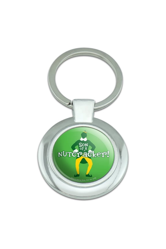 Elf Movie Son of a Nutcracker! Keychain Classy Round Chrome Plated Metal