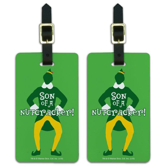 Elf Movie Son of a Nutcracker! Luggage ID Tags Suitcase Carry-On Cards - Set of 2