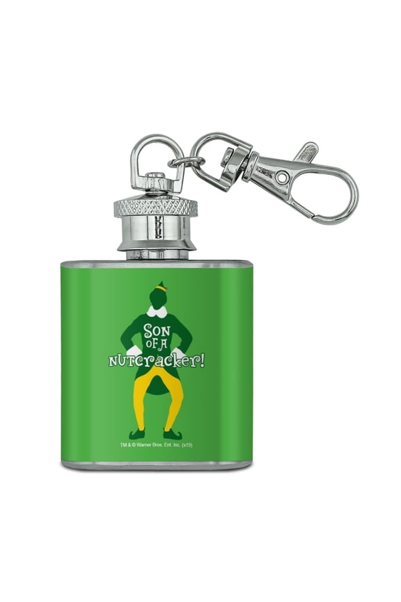 Elf Movie Son of a Nutcracker! Stainless Steel 1oz Mini Flask Key Chain