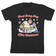 Elf Movie Treat Every Day Like Christmas Chibi Style Elves Toddler Boys Black Graphic Tee-2T