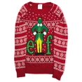 thumbnail image 1 of Elf Movie Womens Red Snowflake Print Buddy Christmas Holiday Sweater Large, 1 of 2