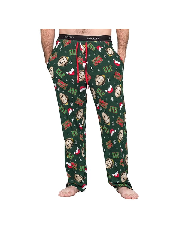 Elf OMG! Santa! Adult Hunter Green Pajamas Lounge Pants