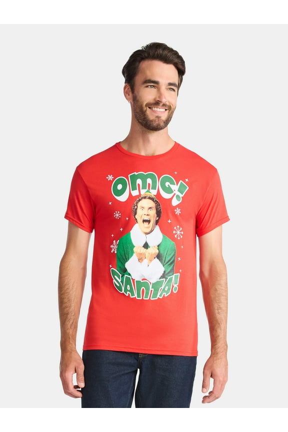 OMG Santa Men's and Big Men's Holiday Graphic Tee, Sizes S-3XL