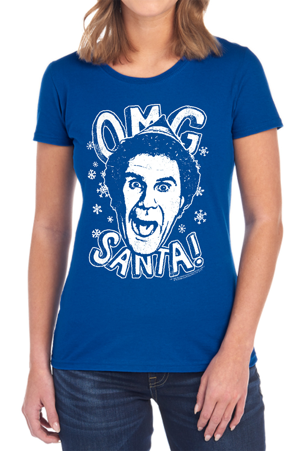 Elf OMG Santa Women's T Shirt, Royal, Medium