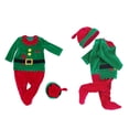 thumbnail image 1 of Elf Outfit Toddler Boy Long Sleeve Bodysuit Hat Set Baby Elf Outfit Festive Dress Outfit 12-24 Months, 1 of 5