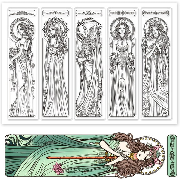 Elf Princess Bookmarks & Clear Stamps - Fox Demon Designs Silicone Stamps for DIY Scrapbooking Photo Album & Decorative Cards - 8.27x5.83inch