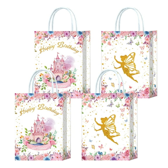 Elf Princess Castle Flower Gift Packaging Bag Printed Cartoon Kraft Paper Tote Bag Cross-border