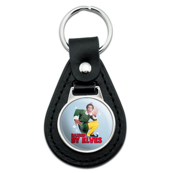 Elf Raised By Elves Black Leather Keychain
