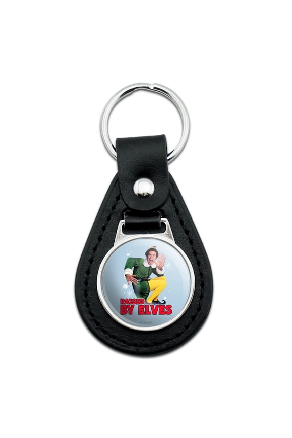 Elf Raised By Elves Black Leather Keychain
