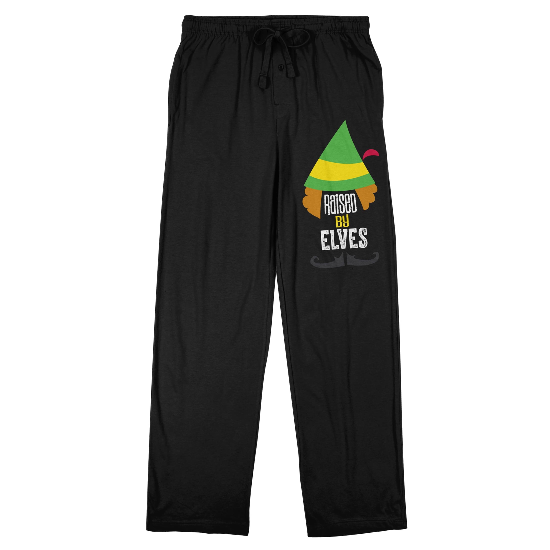 Elf Raised By Elves Men's Black Sleep Pajama Pants-Large