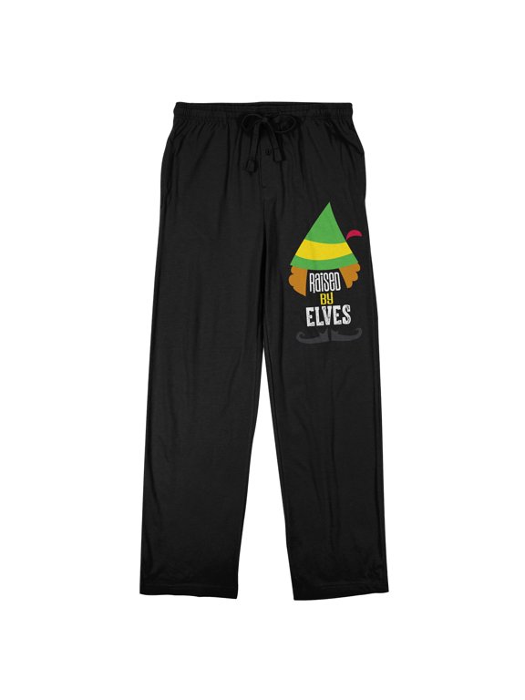 Elf Raised By Elves Men's Black Sleep Pajama Pants-XXL