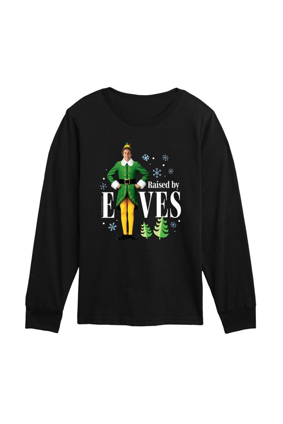 - Raised By Elves - Toddler Boys Long Sleeve Graphic T-Shirt