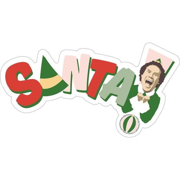 Elf Santa! 6.5"x3.4" Sticker