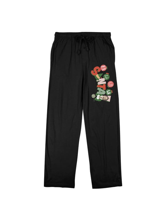 Elf Santa Men's Black Sleep Pajama Pants-XL