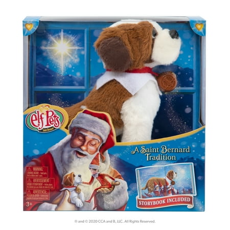 The Elf on the Shelf Elf Pets St. Bernard Dog includes Plush Puppy with Barrel Heart Charm & Storybook. From the creators of The Elf on the Shelf. Ages 3+.