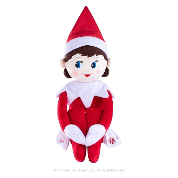 The Elf on the Shelf Plushee Pals Huggable 27-Inch Blue-Eyed Girl Scout Elf Plush Toy for Cuddling and Year-Round Play Soft and Touchable Elf Friend.