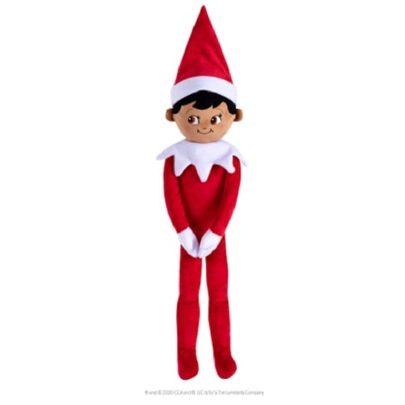 The Elf on the Shelf Plushee Pals Huggable 27-Inch Brown-Eyed Boy Scout Elf Plush Toy for Cuddling and Year-Round Play Soft and Touchable Elf Friend.
