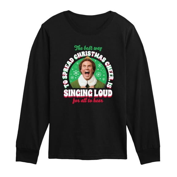 Elf - Singing Elf Toddler Boys' Toddler Long Sleeve Graphic T-Shirt