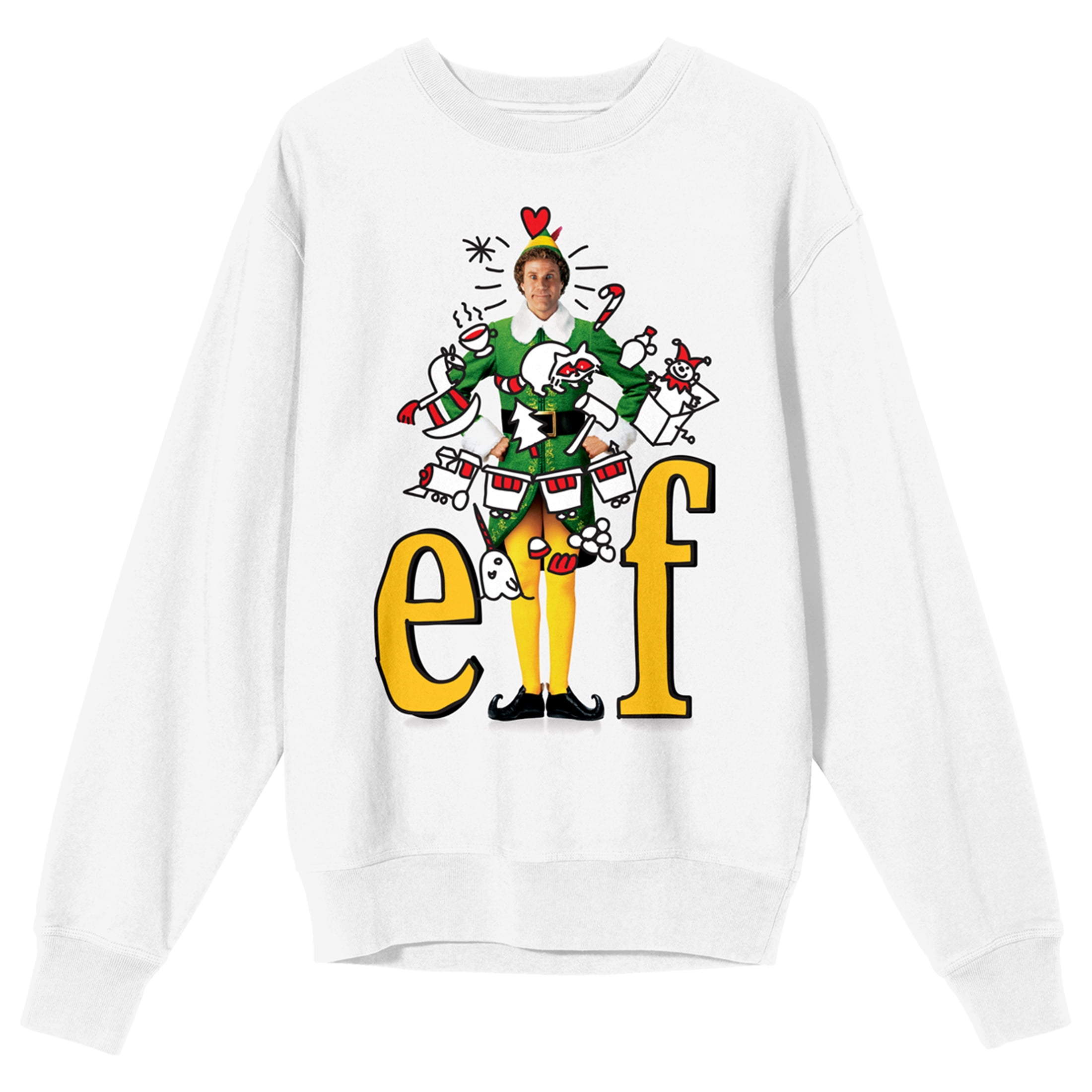Elf Sketch Art Women's White Long Sleeve Sweatshirt-XL