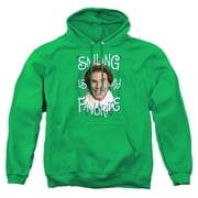 Elf Smiling Adult Pull-Over Hoodie, Kelly Green, Medium