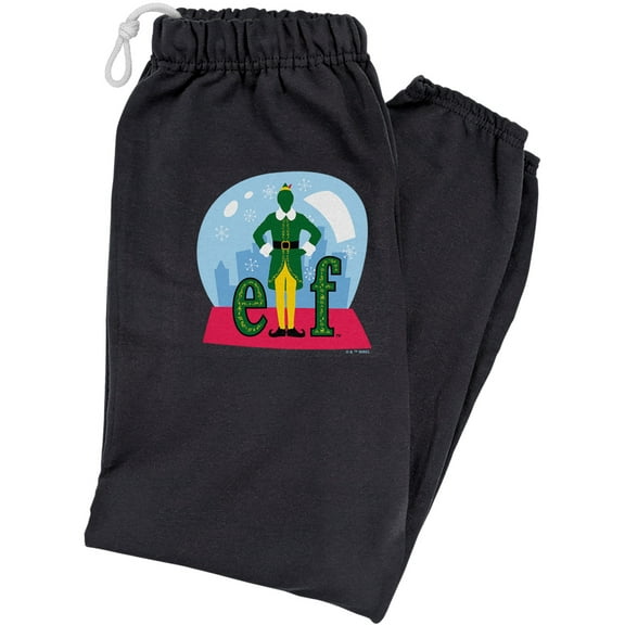 Elf Snow Globed Unisex Jogger Sweatpants for Men and Women, Black, Large