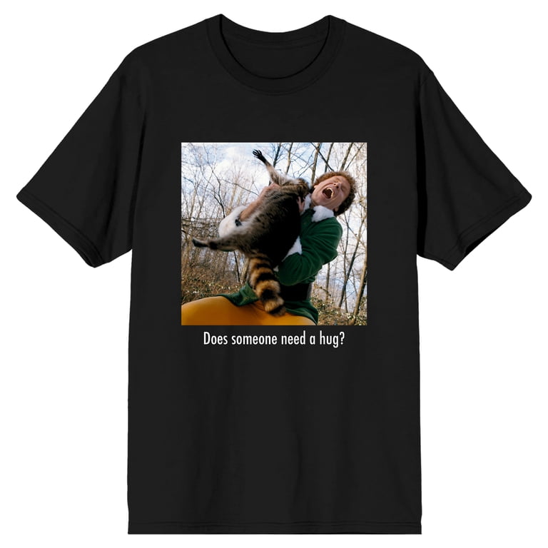 Elf Someone Needs A Hug Screengrab Men's Black T-shirt-Large
